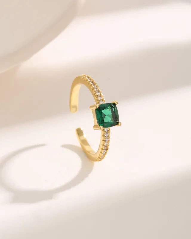 18k Gold plated luxurious square ring