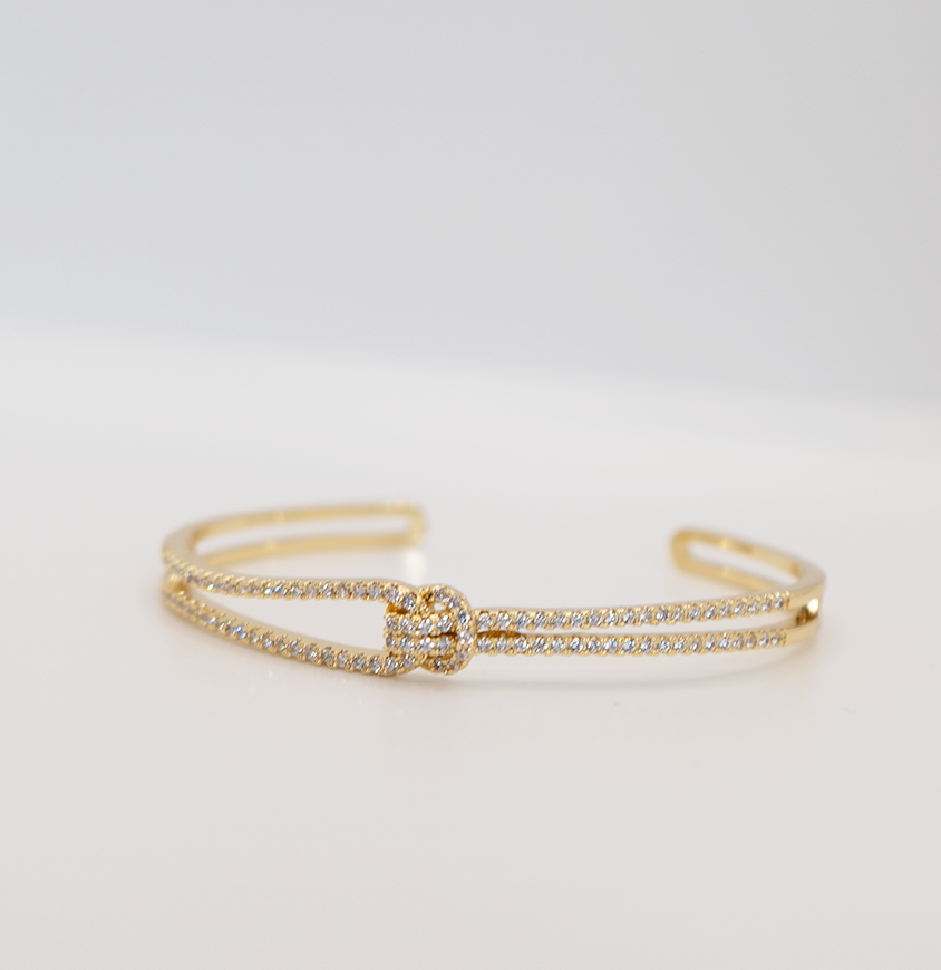 14k zircon knot bracelet