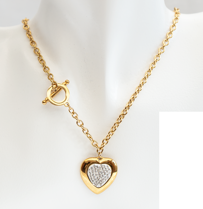 Heart shaped crystal jewellery set